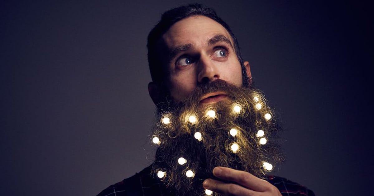 Beard Lights Men Are Decorating Their Beards Like a Christmas Tree