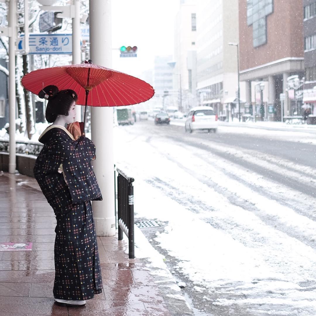 heavy snow kyoto winter japan