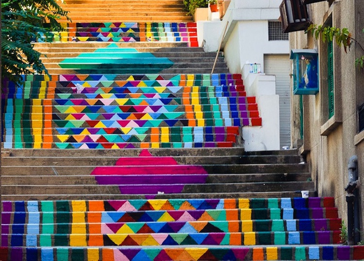 colorful stair art