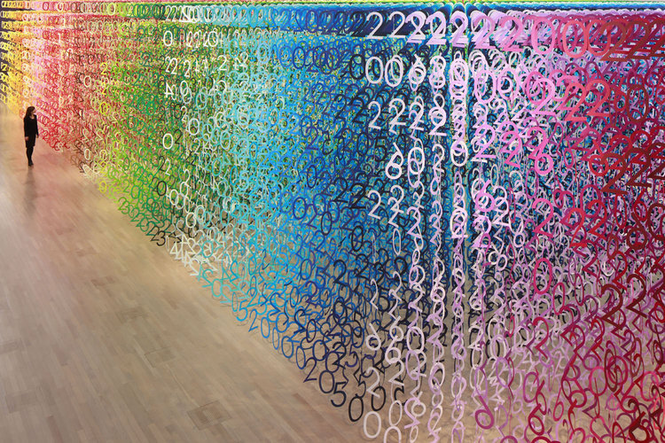 Forest of Numbers by Emmanuelle Moureaux paper art installation national art center of tokyo