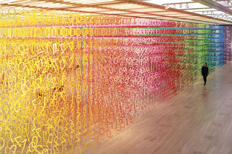 Forest of Numbers by Emmanuelle Moureaux paper art installation national art center of tokyo