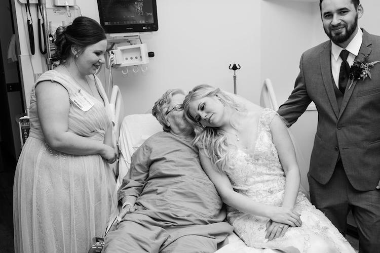hospital wedding party visit grandma tyler brown jessica brown amanda brown photography inspiring stories bride groom wedding 