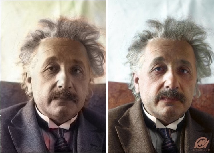 colorized black and white photo