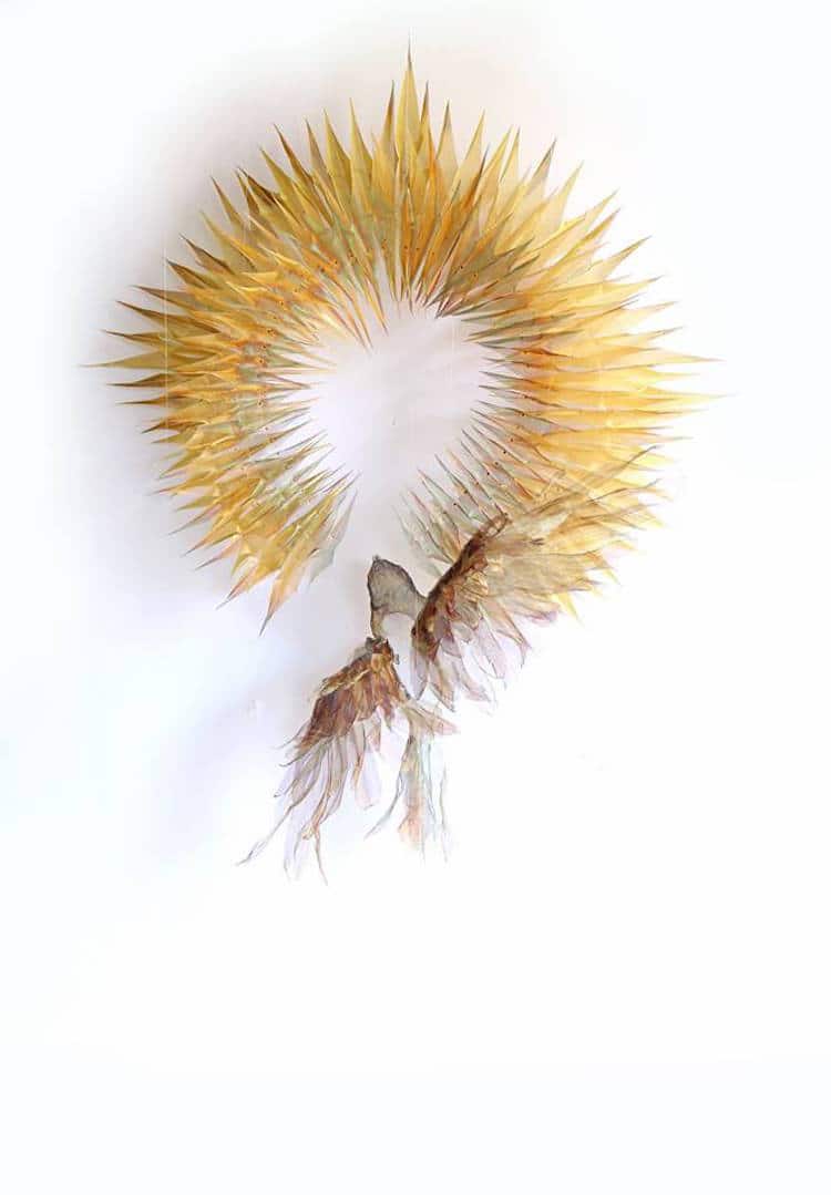 woven metal sculptures michelle mckinney nature art leaves