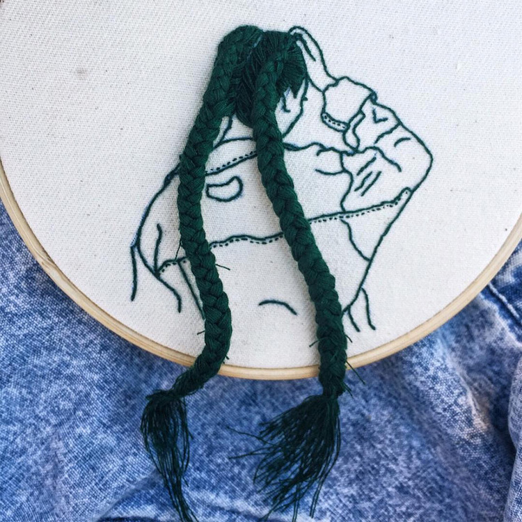 Hair Embroidery Embroidered Portraits Sheena Liam