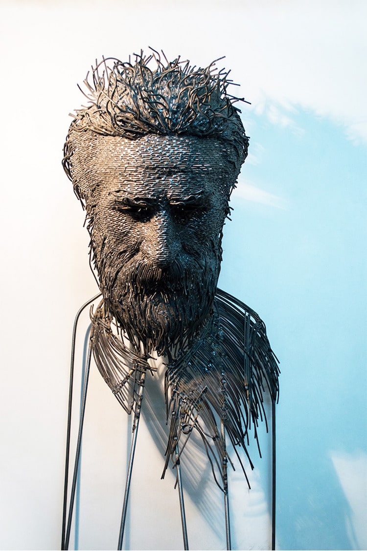 Wire Sculpture By Darius Hulea Is A Modern Twist On The Portrait Bust