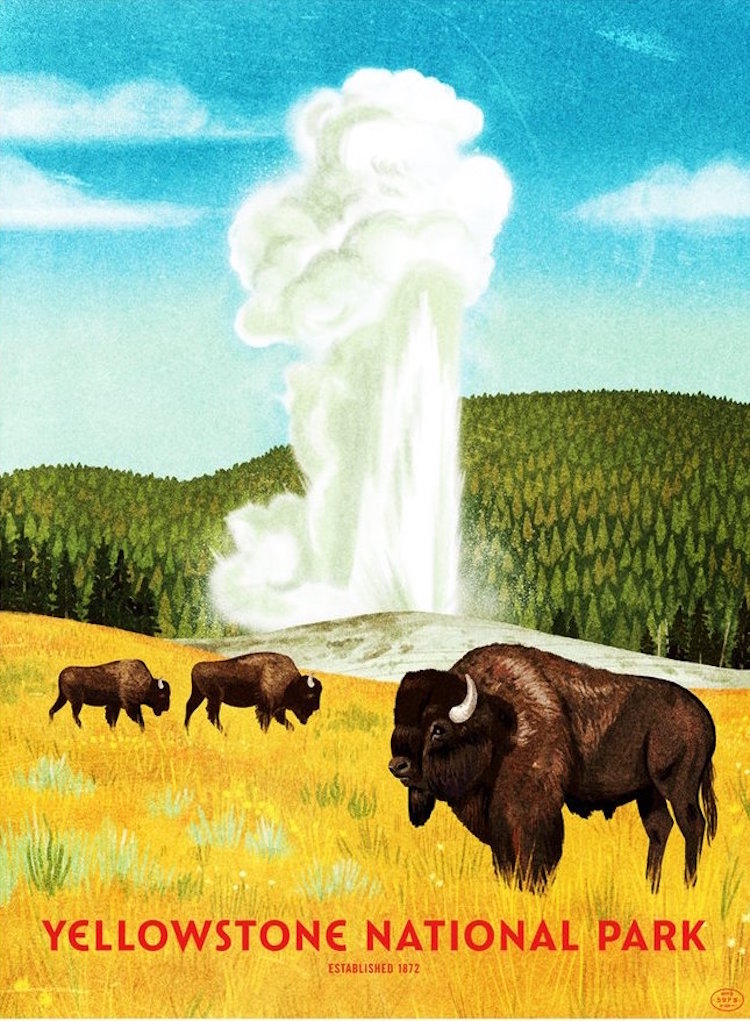 Retro National Park Posters National Parks Fifty-Nine Parks