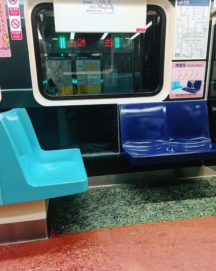 Clever Ads in the in the Taipei City MRT Trains