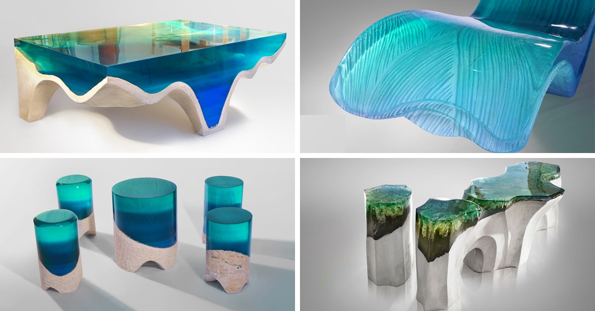 New Stone And Acrylic Glass Furniture Brings The Beauty Of Nature