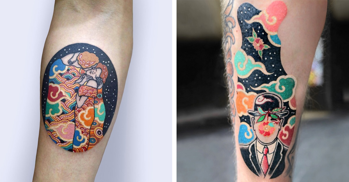 South Korean Tattoo Artist Gives Classic Fine Art an Oriental Twist