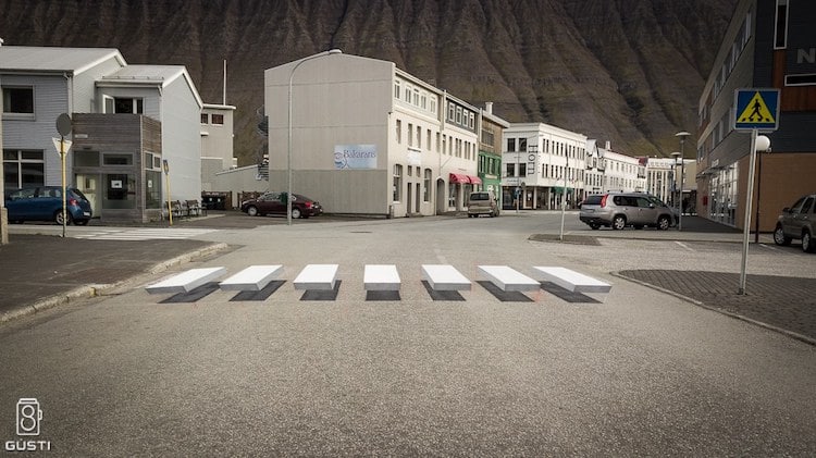 3d crosswalk in iceland