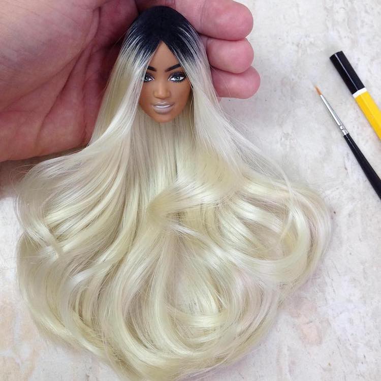 Artist Fashions Custom Dolls With Their Own Fabulous Wigs