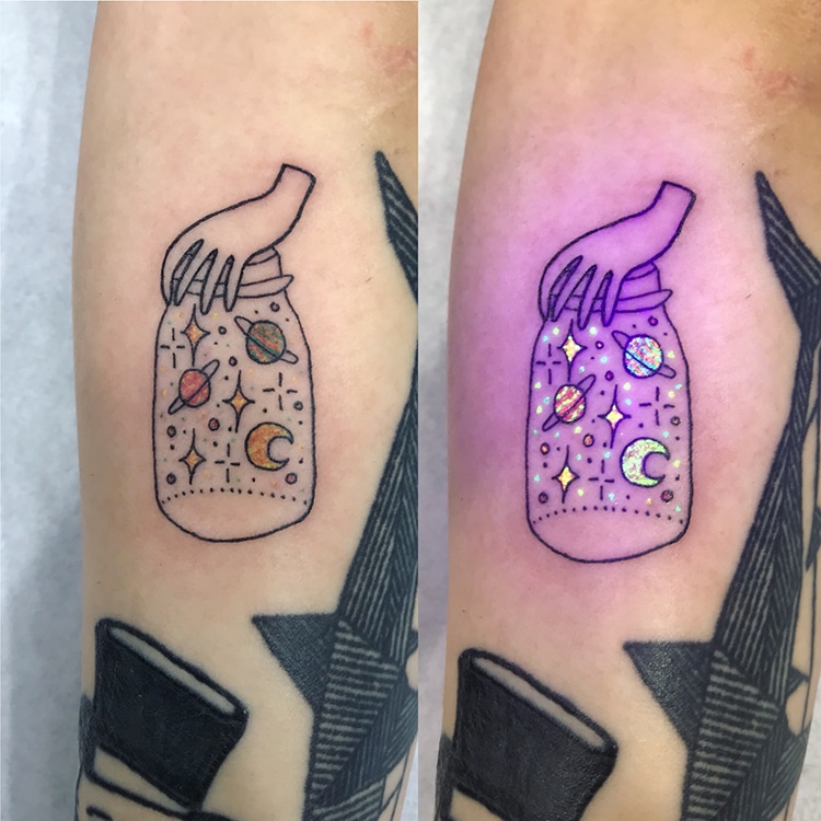 Tattoo Artist Creates UV Tattoos That Glow in the Dark