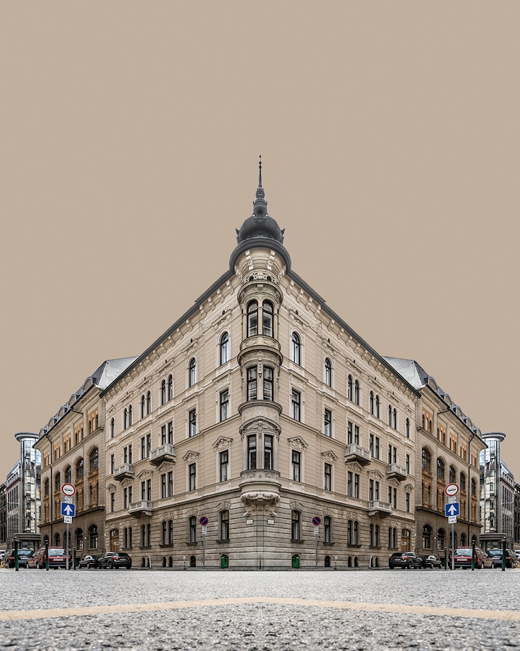 architecture buildings hlinka collage abstract zsolt budapest digital collages perspective symmetry building same looking start topics symmetrical street archdaily fubiz