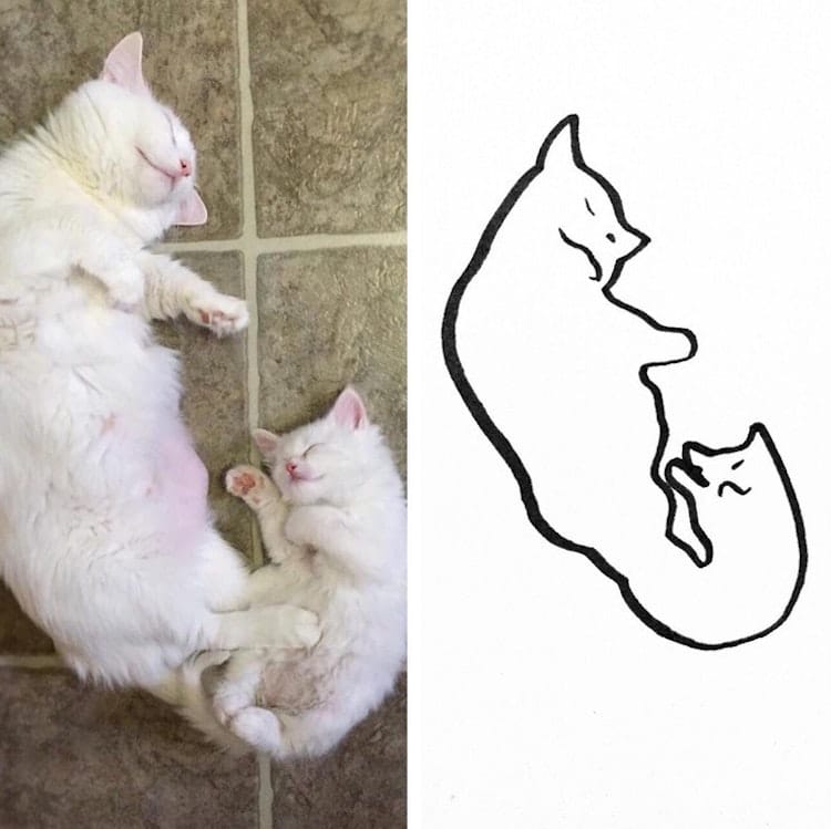 Minimal Cat Art is a Subreddit Where People Share Their Simple Cat Drawings