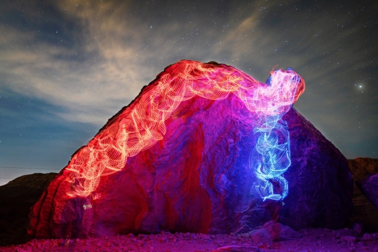 Long Exposure Rock Climbing Photos Produce A Trail Of Rainbows