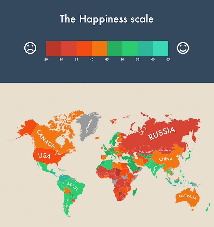 Infographic Visualizes Which Countries are the World's Happiest