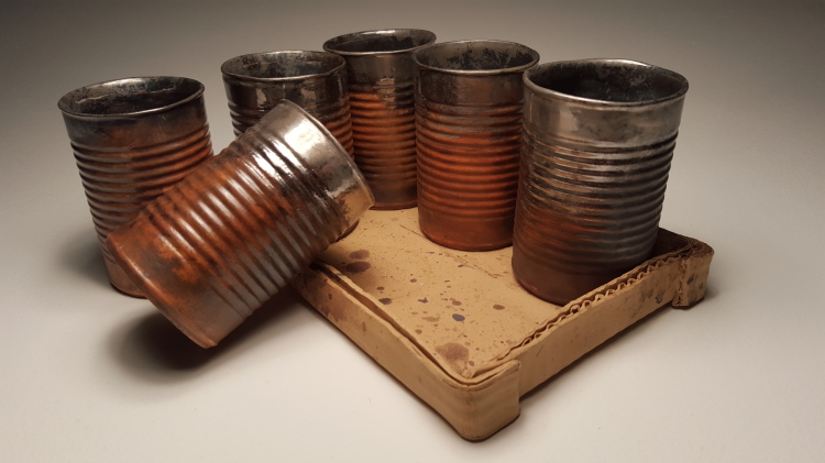 Rusted Metal Can Tumblers Made Of Ceramic