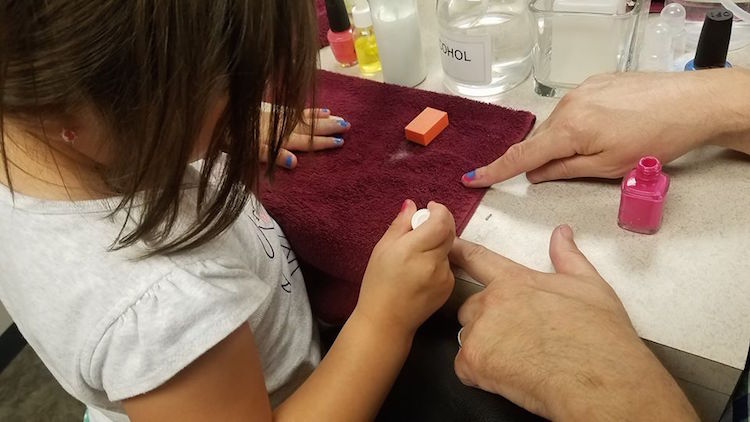 Dad And Daughter Do Nail Art
