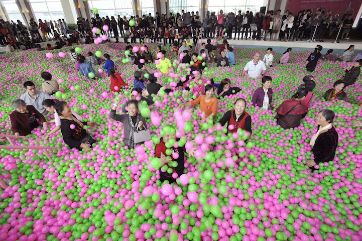 giant ball pit china world's largest ball pit ballpit kerry hotel guinness world records