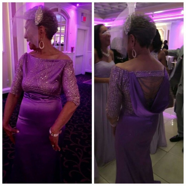 Fashion Forward 86-Year-Old Woman Designs Purple Wedding Dress