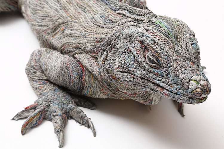 Exquisite Details In Paper Iguana Sculpture