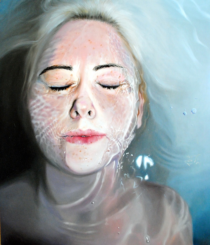Expressive Photorealistic Oil Paintings Of People In Water