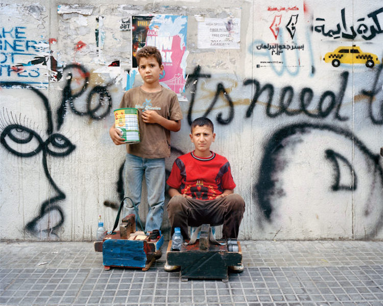 Refugee Boys Working In The Streets Of Lebanon