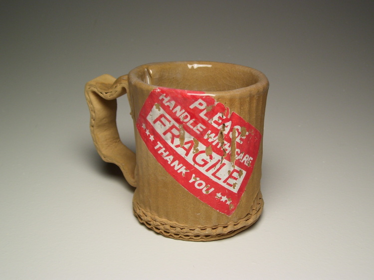 Cardboard Sculpted Into Ceramic Mug