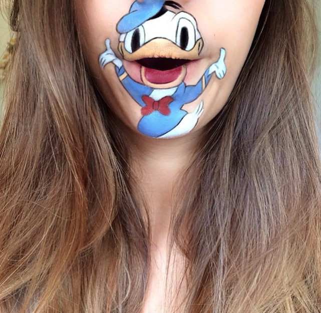 donald duck laura jenkinson lip art cartoon character makeup mouth lipstick