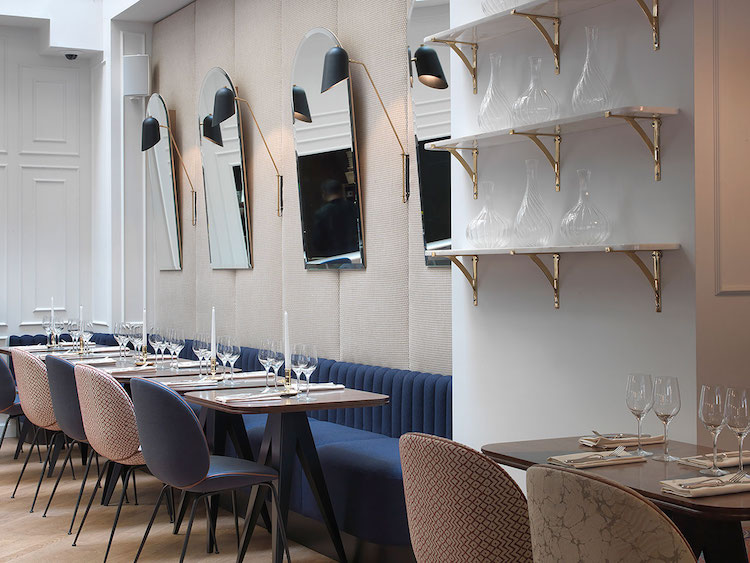 Parisian Hotel's Glitzy Art-Deco Design Within Elegant Restaurant