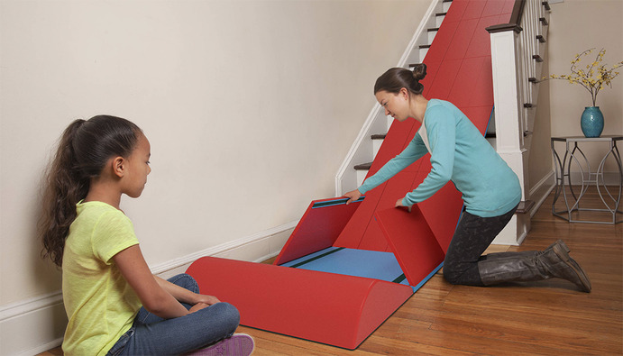 SlideRider indoors stair slide