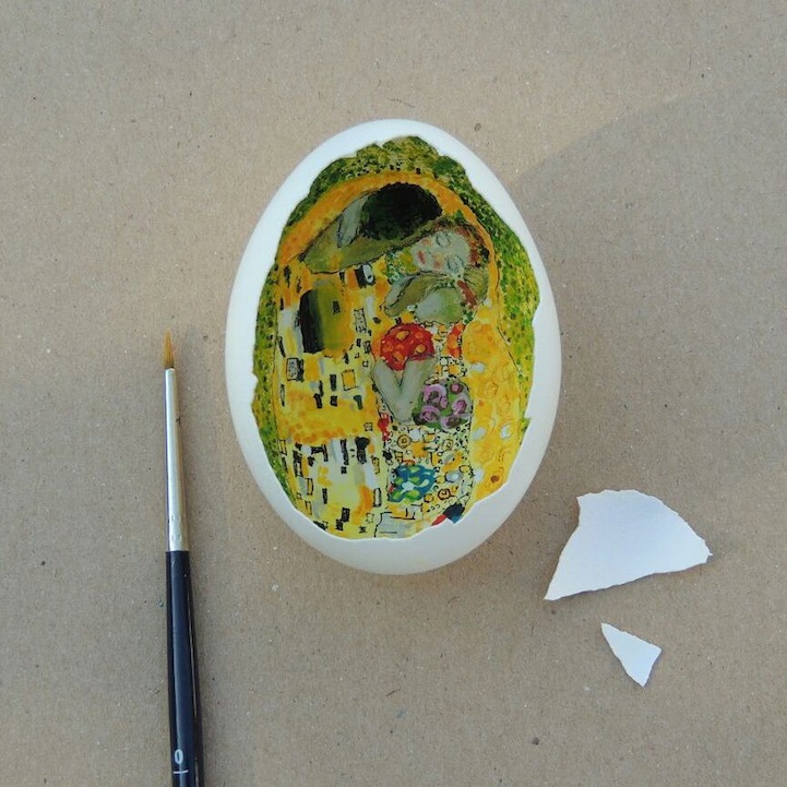 sreyya noyan the kiss eggshell art eggshell painting egg art