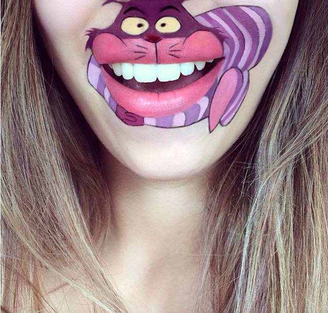 cheshire cat laura jenkinson lip art cartoon character makeup mouth lipstick