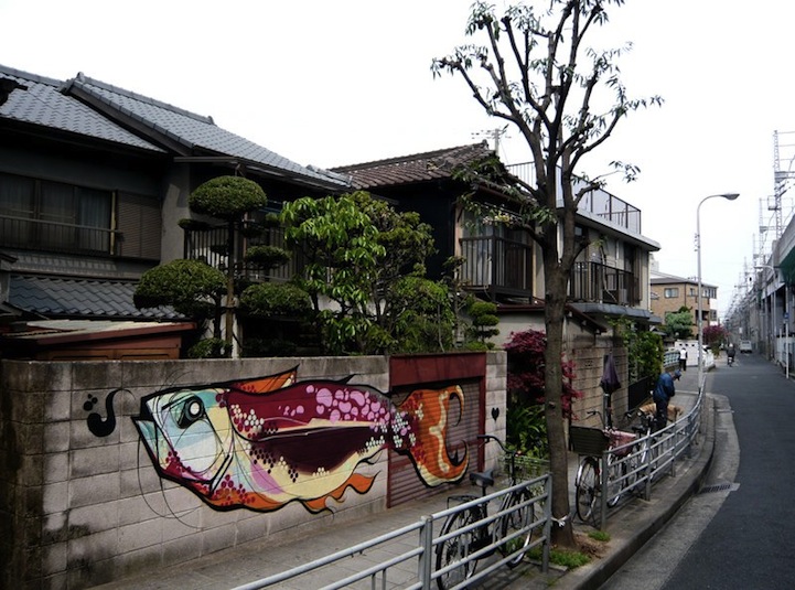 titi freak mural japan street artist