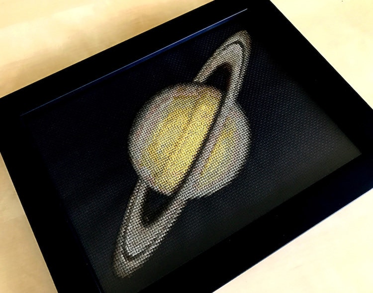 Planetary Cross-Stitch of Saturn by Navid Baraty