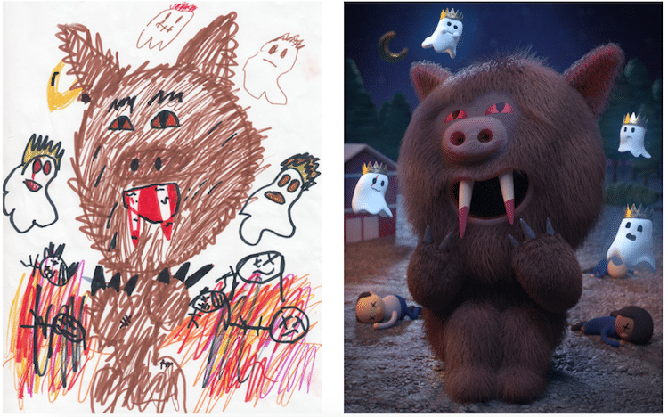 Artists Reimagine Children’s Monster Drawings to Promote Creativity | My Modern Met