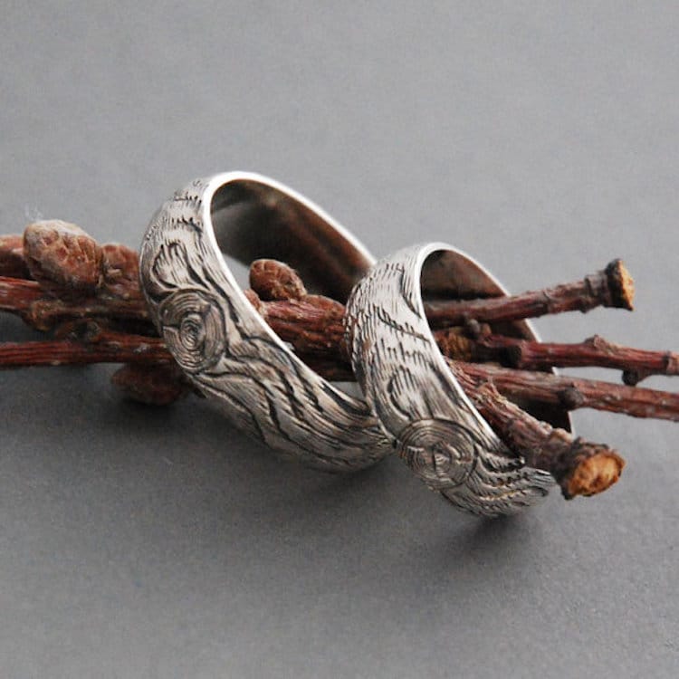 Woodgrain Rings Mimic the Swirling Patterns Naturally Found on Trees ...