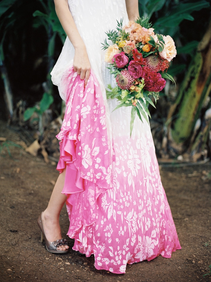 Dip Dye Wedding Dress Trend Adds a Playful Touch of Color