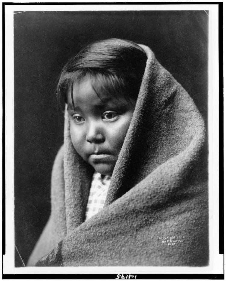 Portrait of a Navajo girl by Edward S Curtis