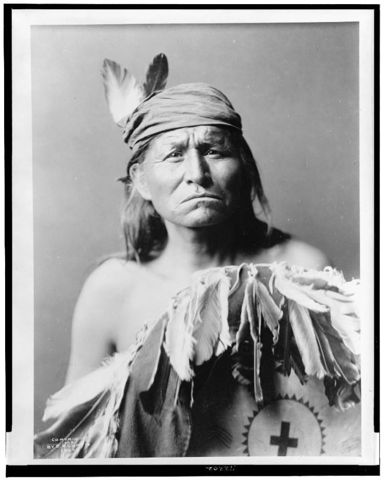 Portrait of an Apache man by Edward S Curtis