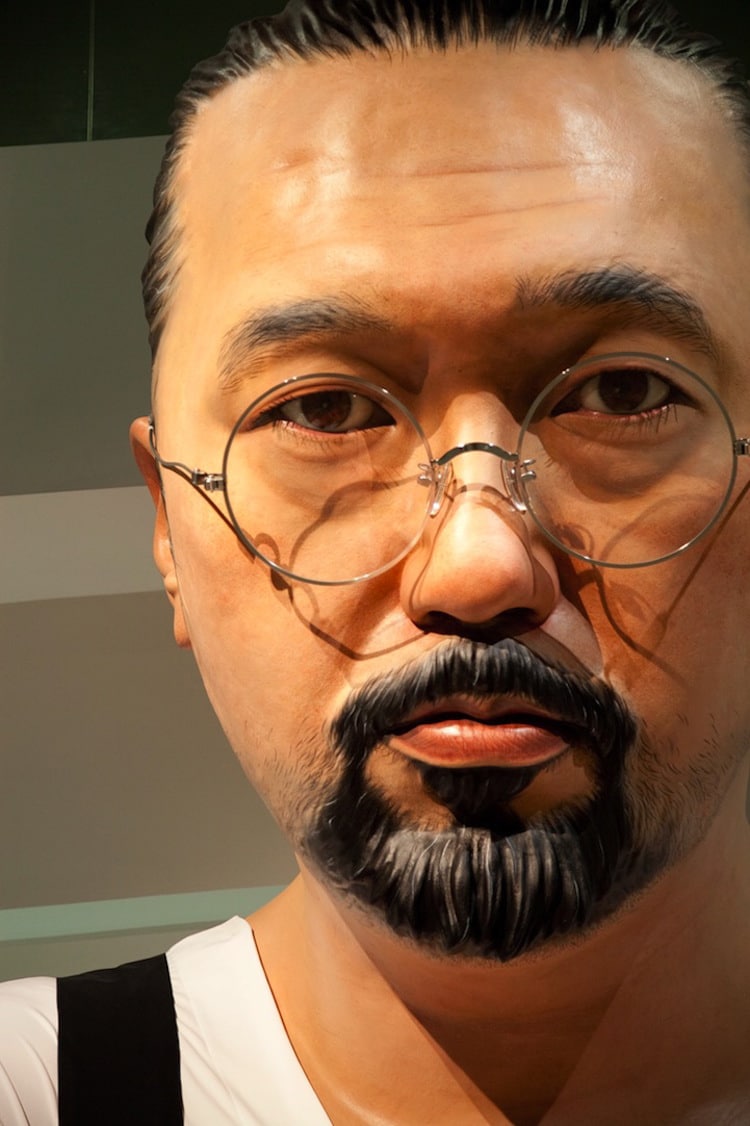 Giant life-like statue of Japanese artist Takashi Murakami spotted