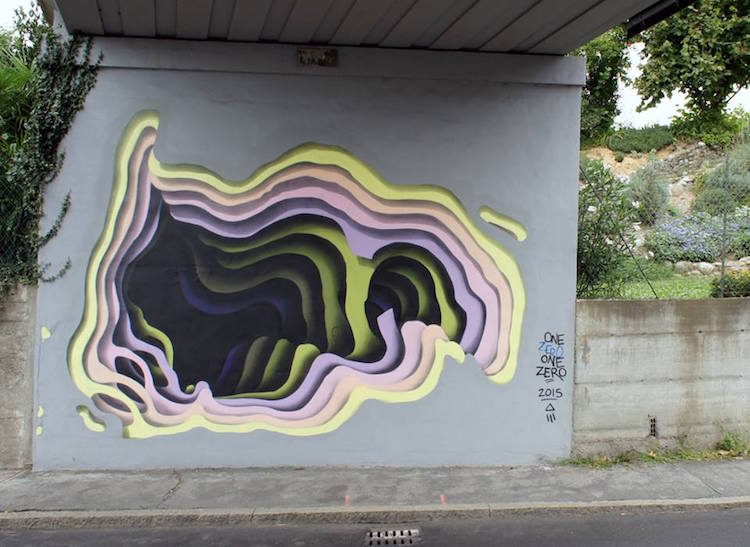 1010 street art mural optical illusion
