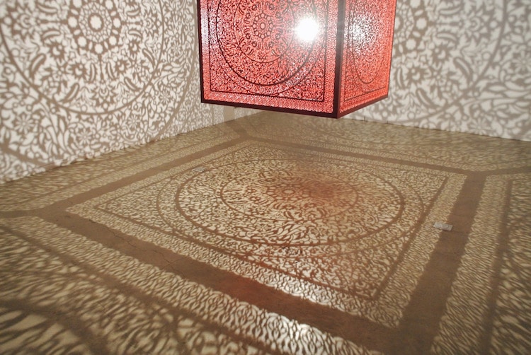 anila quayyum agha walking with my mothers shadow installation all the flowers are for me