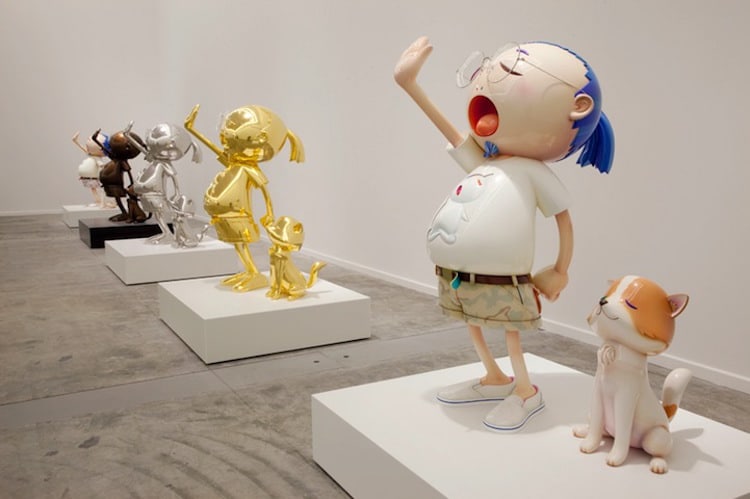 Giant life-like statue of Japanese artist Takashi Murakami spotted