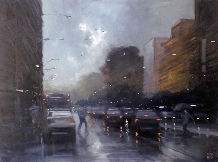 mike barr rainy day impressionist painting