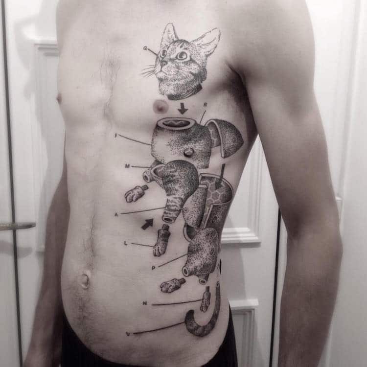 animal hybrid tattoos by otto d'ambra