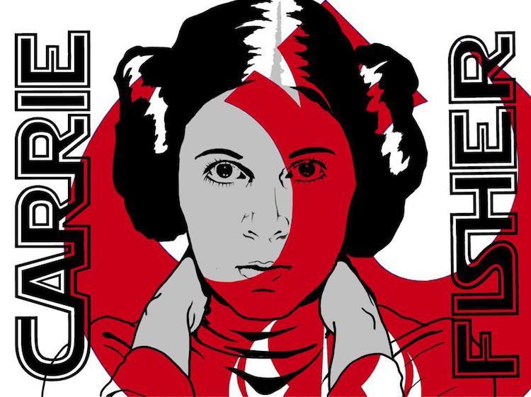 Artist homages of Carrie Fisher as Princess Leia