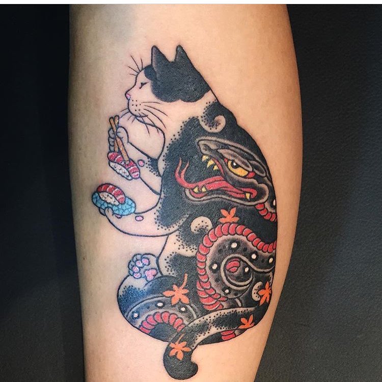 Kazuaki Horitomo monmon cat tattoo