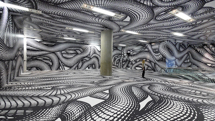 peter kogler room installation illusion
